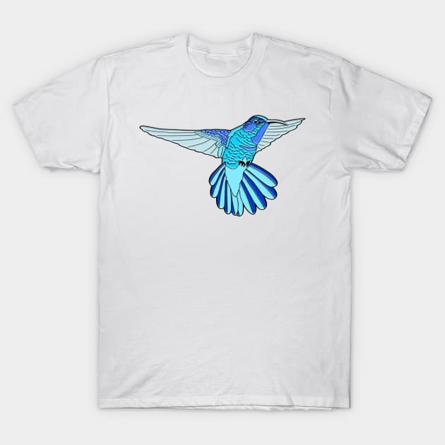 Blue Hummingbird T-Shirt by Nerdpins